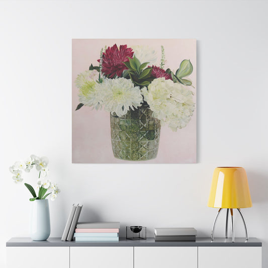 His Flowers, Satin Stretched Canvas