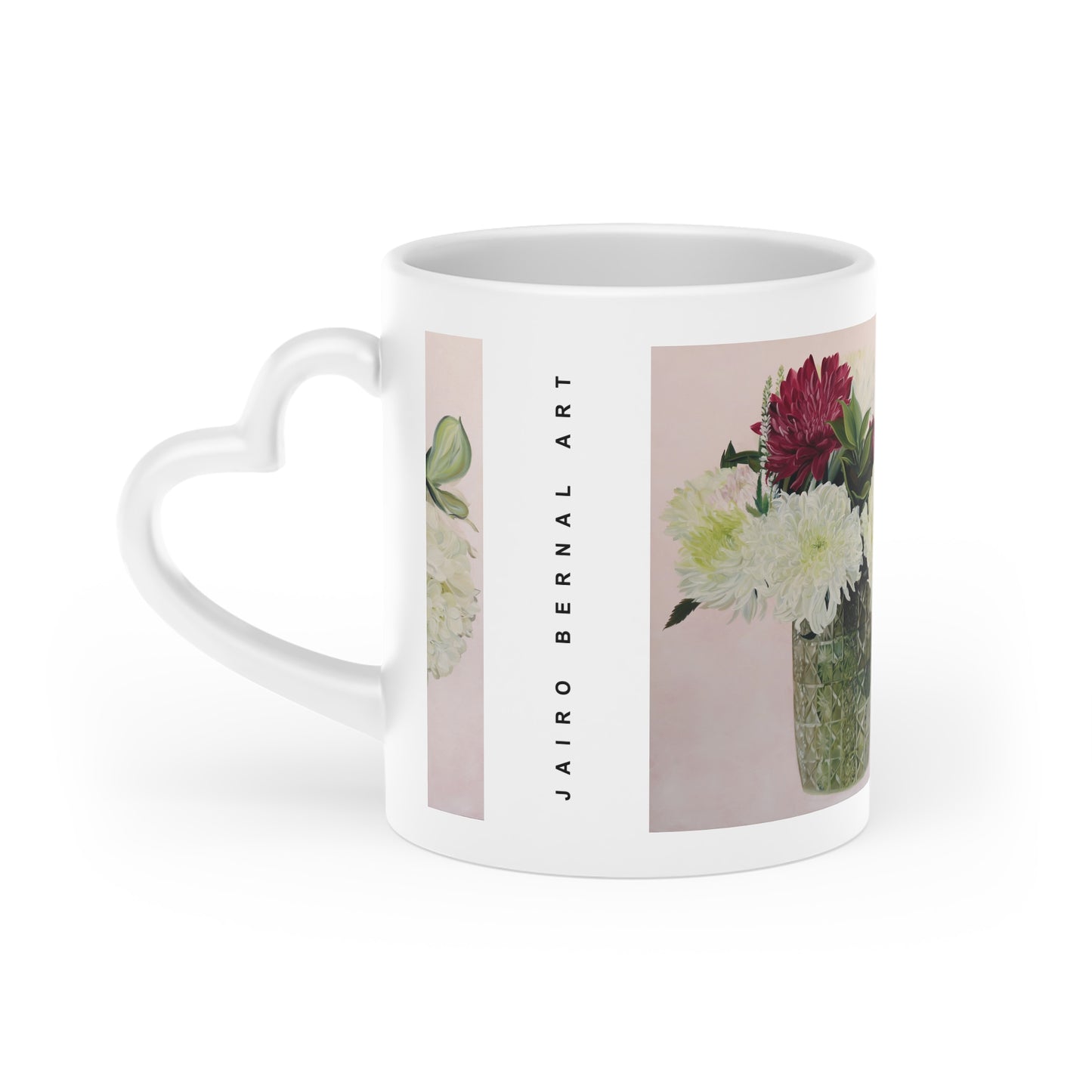 His Flowers, Heart Mug