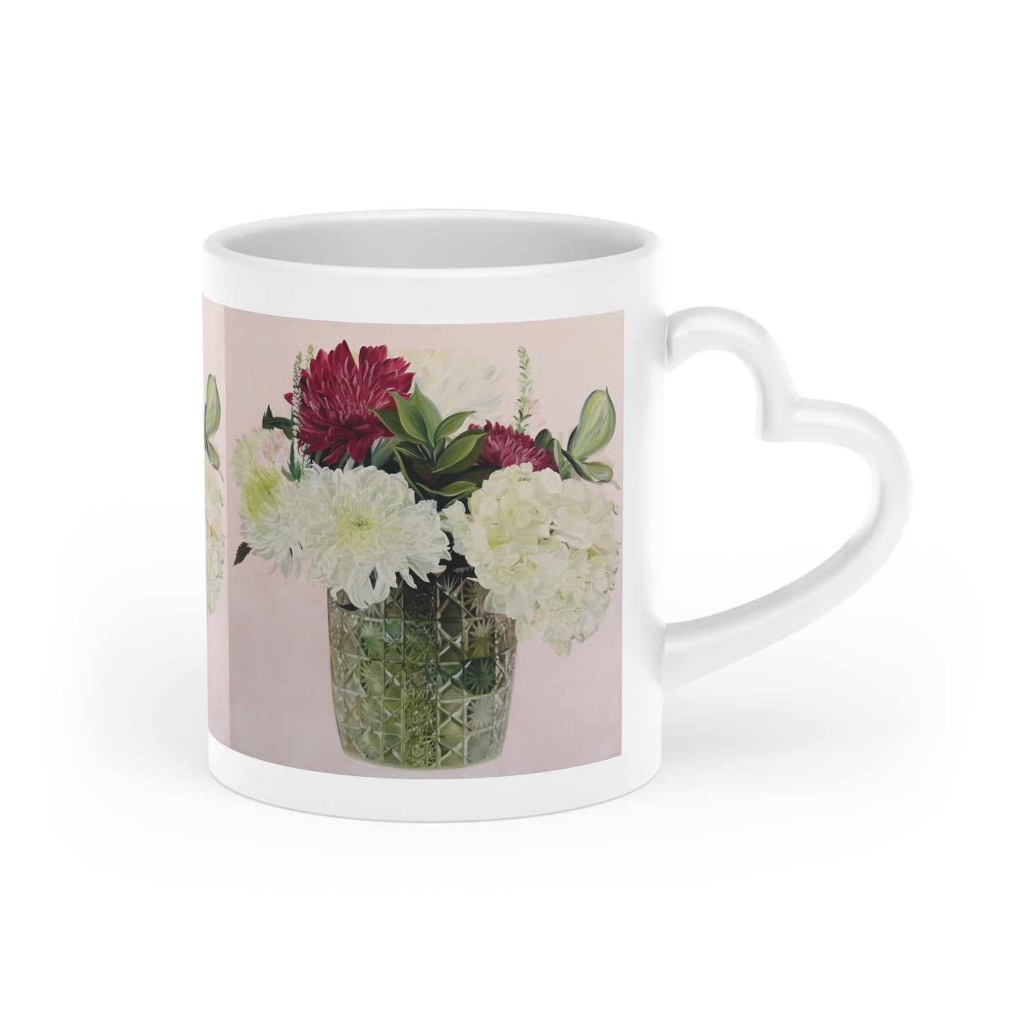 His Flowers, Heart Mug