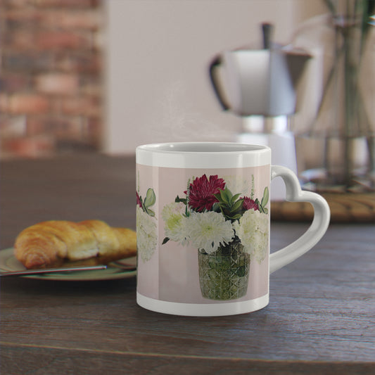 His Flowers, Heart Mug